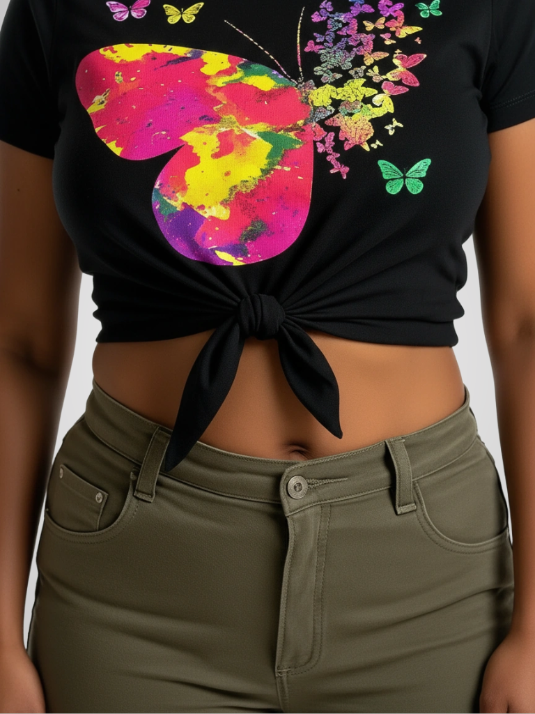 Crop Tee – Rainbow Flight