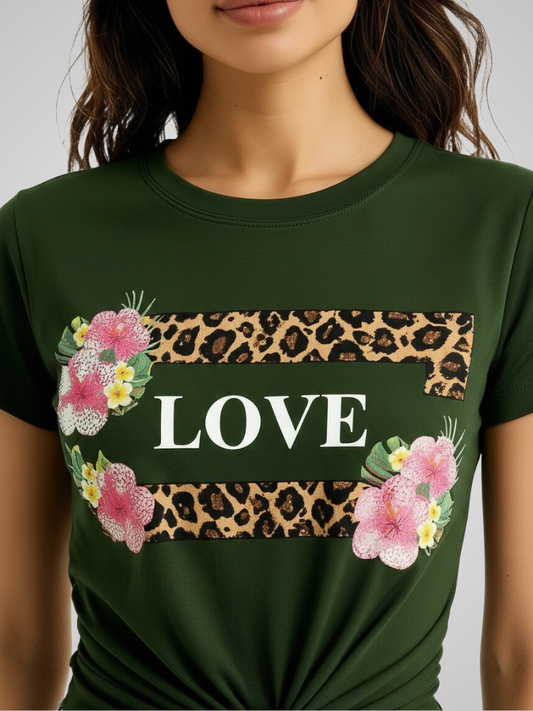 Crop Tee – Love Print